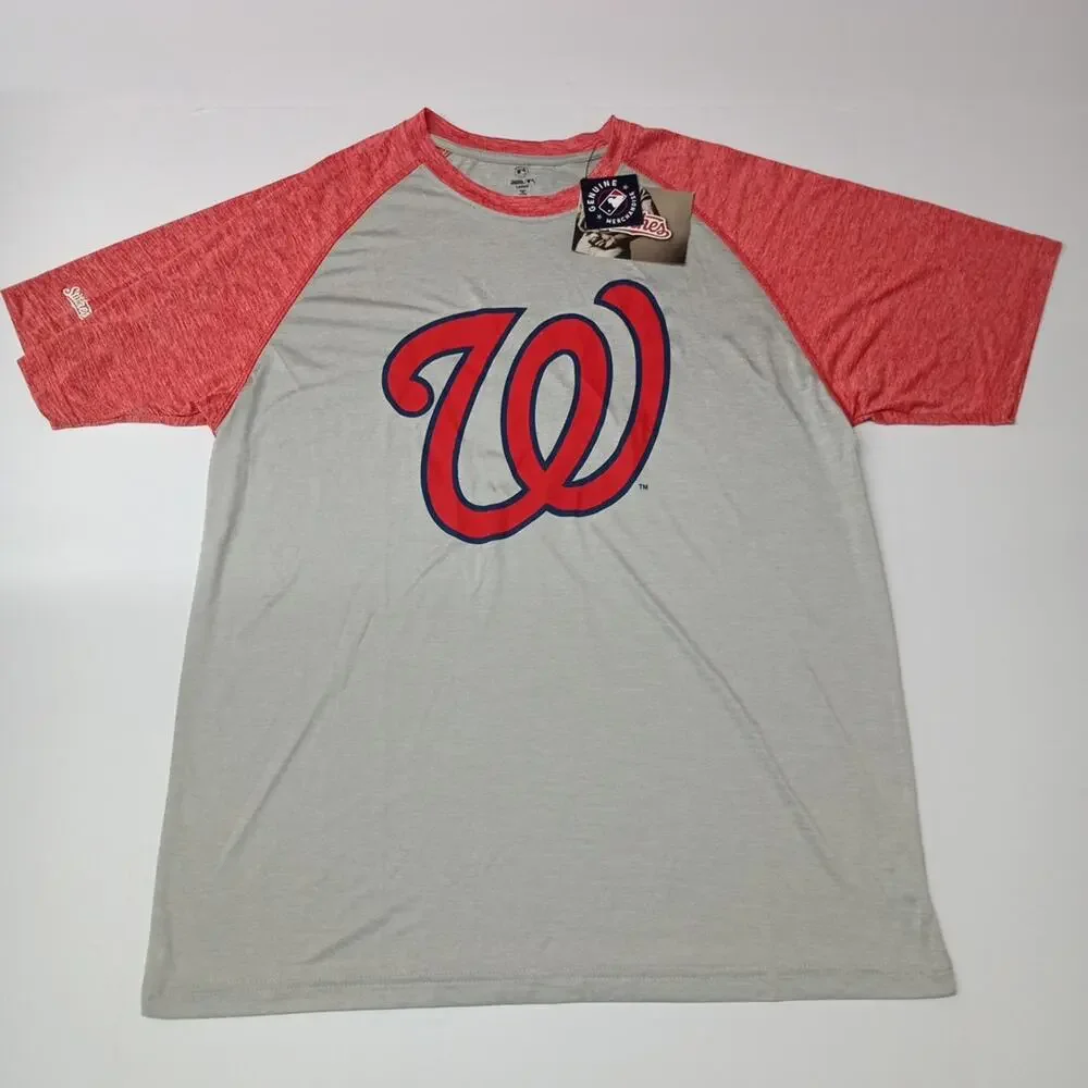 Washington Nationals Shirt Mens L Gray‎ Stitches Baseball MLB
